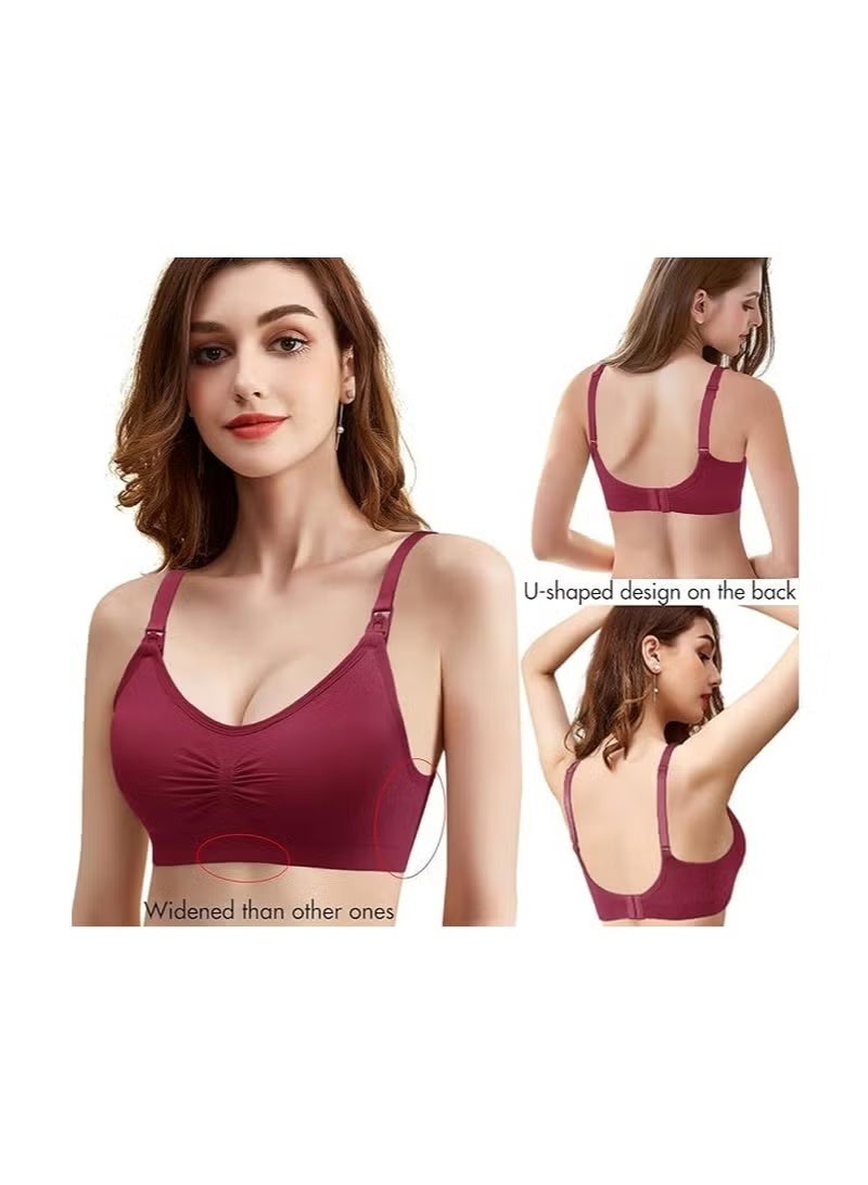 Nursing Bra 5 Pack Womens Maternity Breastfeeding Bra Seamless Wireless Sleep Bra with Bra Extenders  - Image 4