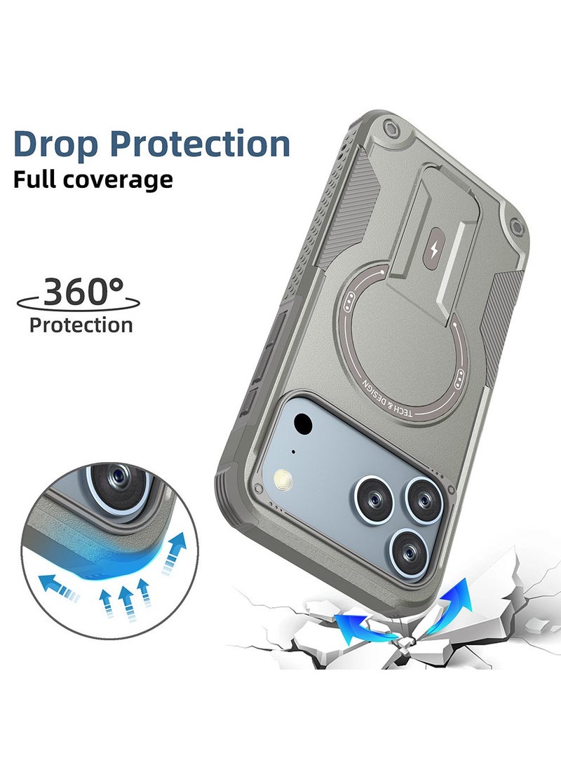 general iPhone 17 Pro Max Magnetic Case Invisible Stand Drop Protection Case MagSafe Compatible Full Cover Scratch Resistant Case - Image 2