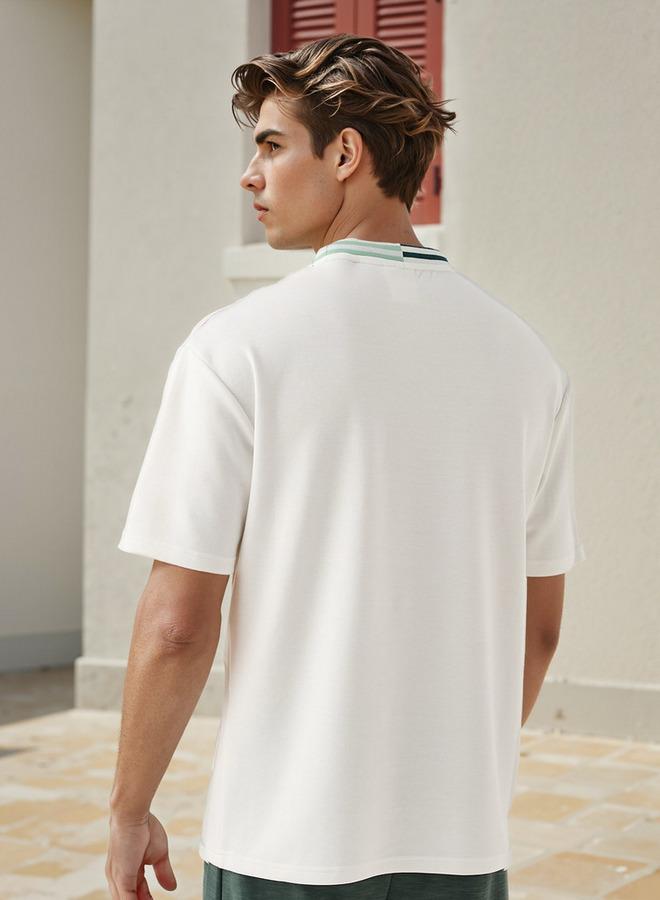 Kappa Logo Print T-shirt with Contrast Trim - Image 3