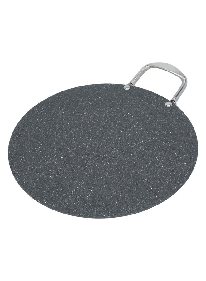 السيف  صينية خبز جرانيت 30 سم بمقبض فولاذي رمادي مسطح - Image 1