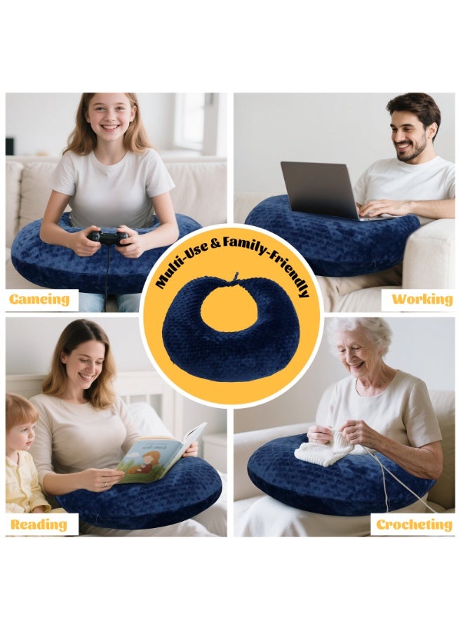 Ergonomic Gaming Pillow for Lap, U-Shaped Crochet Pillow for Lap Support, Soft Reading Pillows Provide Arms Legs Neck Support to Long Gaming Sessions, Crocheting, Reading, Working - Image 2