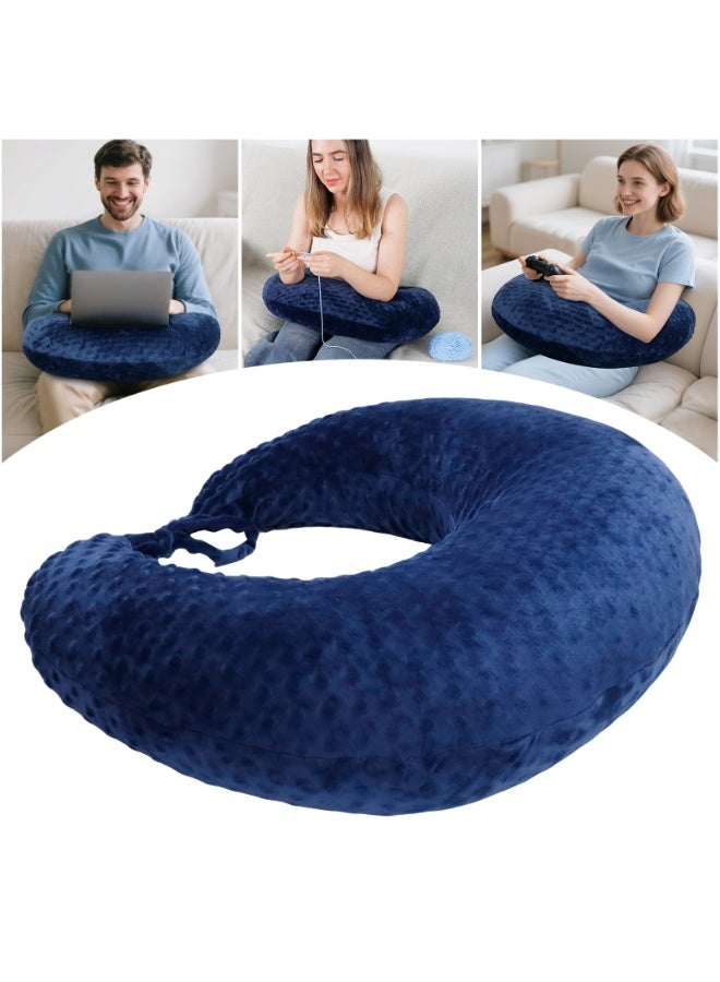Ergonomic Gaming Pillow for Lap, U-Shaped Crochet Pillow for Lap Support, Soft Reading Pillows Provide Arms Legs Neck Support to Long Gaming Sessions, Crocheting, Reading, Working - Image 1