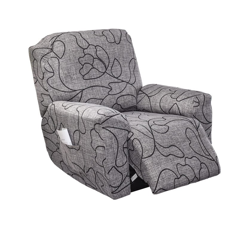KRFOONN Stretch Recliner Couch Covers Printed 4-Pieces Lazyboy Recliner Covers Non Slip Recliner Chair Covers with Storage Pockets Furniture Protector for Living Room, A51 - Image 1