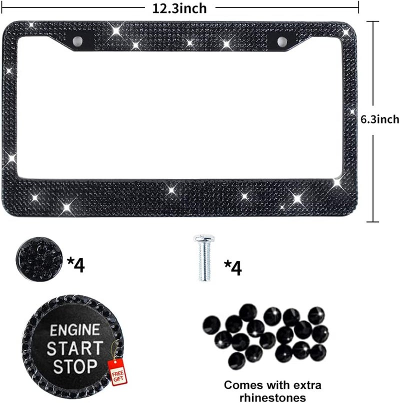 MIUINCY Rhinestone License Plate Frame Set - Image 2