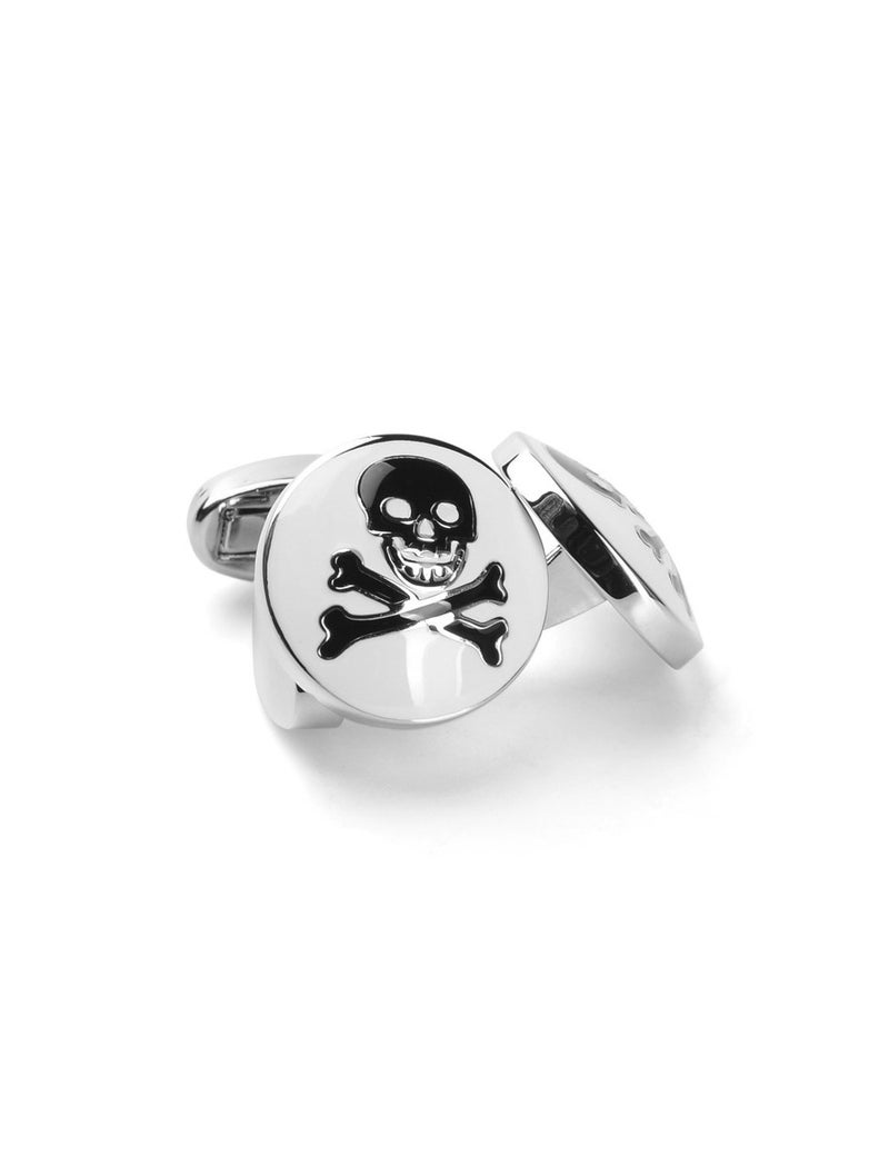 Cufflinks Unique Round Bone and Skull Engraved Cuffs Luxury Shirts Silver Cuff Links for Men