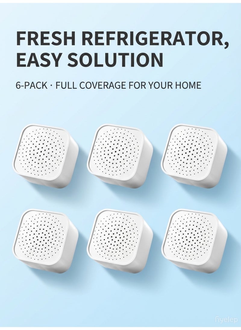 MS MIN Refrigerator Deodorizer Box 6-Pack | Activated Carbon Odor Eliminator & Dehumidifier | Reusable Fridge Odor Absorber - Image 2