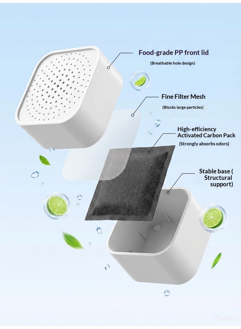 MS MIN Refrigerator Deodorizer Box 6-Pack | Activated Carbon Odor Eliminator & Dehumidifier | Reusable Fridge Odor Absorber - Image 5