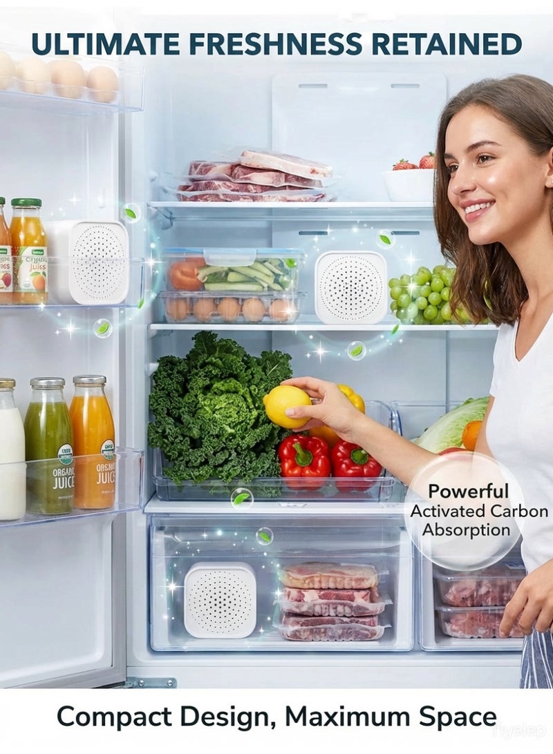 MS MIN Refrigerator Deodorizer Box 6-Pack | Activated Carbon Odor Eliminator & Dehumidifier | Reusable Fridge Odor Absorber - Image 4