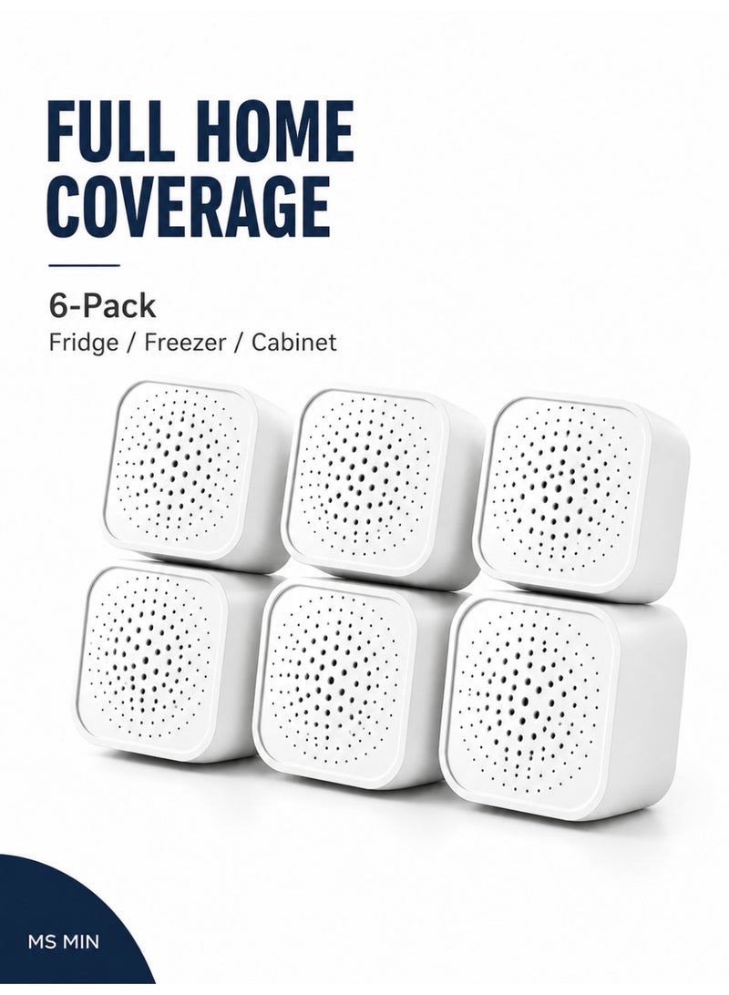 MS MIN Refrigerator Deodorizer Box 6-Pack | Activated Carbon Odor Eliminator & Dehumidifier | Reusable Fridge Odor Absorber - Image 2