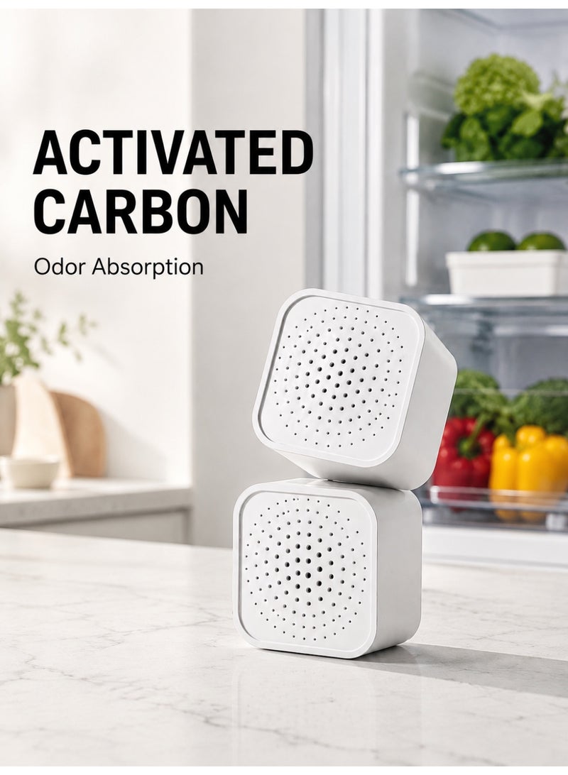 MS MIN Refrigerator Deodorizer Box 6-Pack | Activated Carbon Odor Eliminator & Dehumidifier | Reusable Fridge Odor Absorber - Image 3
