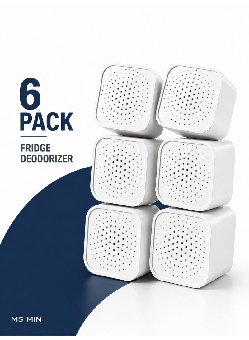MS MIN Refrigerator Deodorizer Box 6-Pack | Activated Carbon Odor Eliminator & Dehumidifier | Reusable Fridge Odor Absorber - Image 1