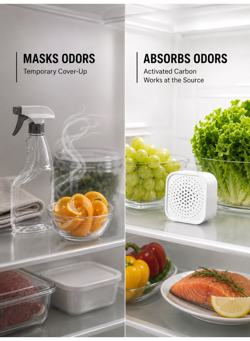 MS MIN Refrigerator Deodorizer Box 6-Pack | Activated Carbon Odor Eliminator & Dehumidifier | Reusable Fridge Odor Absorber - Image 4