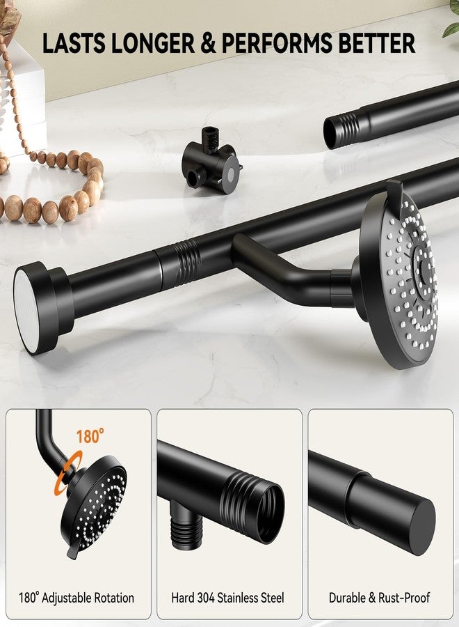 NTPN Dual Shower Head for Couples, High Pressure Double Shower Heads for Two People Rod, Two Showerhead System Fit 2 Person, Birthday Gifts for Women Men, Spa-Like (Black) Segmented Design - Image 5