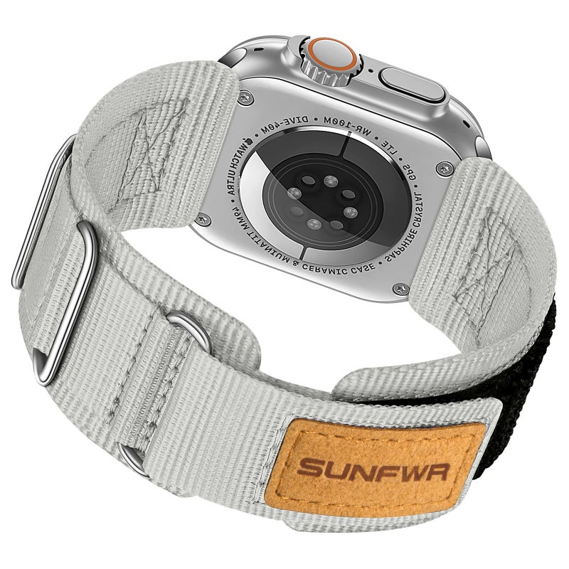 SUNFWR Rugged Nylon Band for Apple Watch 42mm(Series 11/10) 41mm 40mm 38mm Men,Velcro Tactical Military Strap for iWatch Series 11/10/9/8/7/6/5/4/3/2/1/SE - Image 1