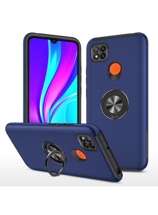 Case For Xiaomi Redmi 9C PC + TPU Shockproof Magnetic Protective Case with Invisible Ring Holder