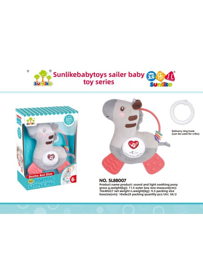 Sound And Light Appease Chick Tumbler Plush Doll Infant Coax Sleep Sound Doll Children's Toy Cross-border-Color:Sound And Light Comfort Pony [sl88007] - Image 1