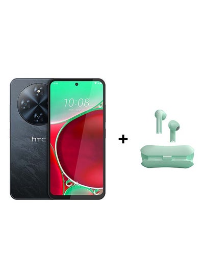 HTC Wildfire E5 Elite Dual SIM 4G upto 18GB* (6+12) RAM 256GB NFC 50MP Camera Black + Nextbot E18 TWS