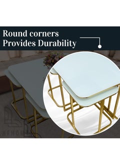 LHFHOMT LHFHOMT 5 Piece Living Room Table Set,1 Big Center Table and 4 Pices Small Tables,Luxury Center table Tabletop Glass For Living Room, office  - Image 4