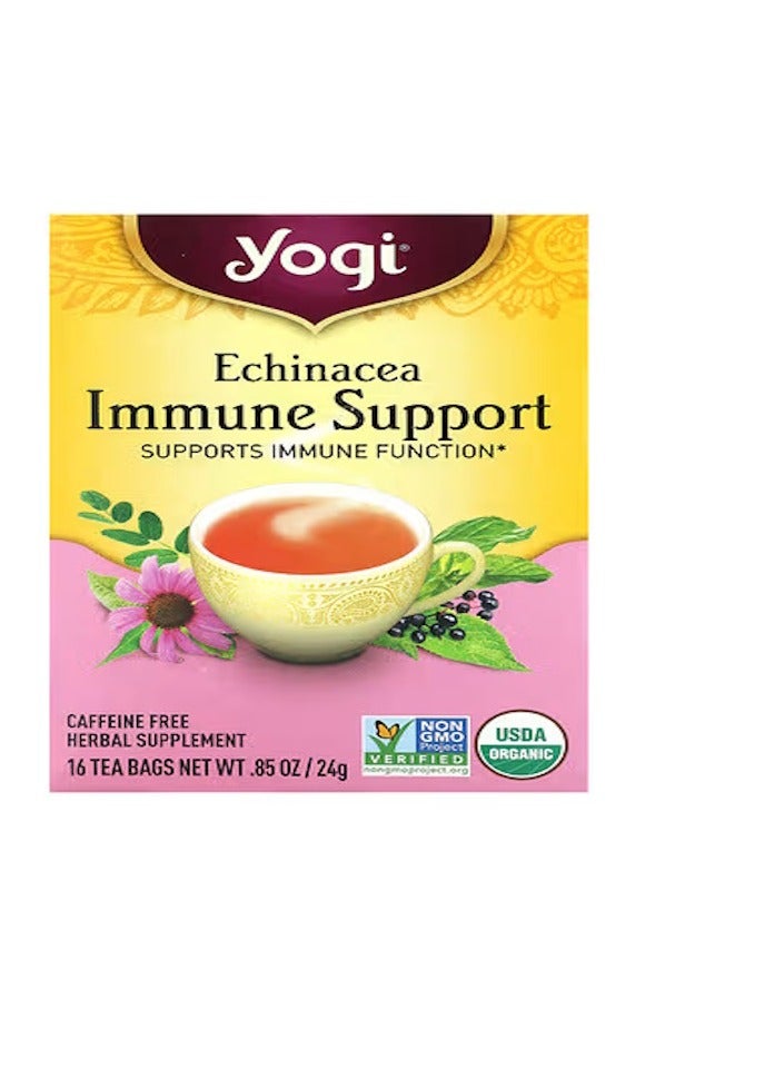 شاي يوغي، إشنسا لدعم المناعة، خالي من الكافيين، 16 كيس شاي، 0.85 أونصة (24 جم)