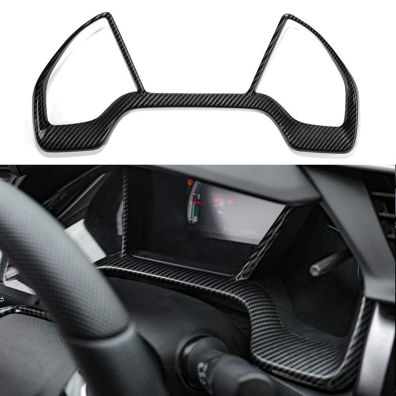 Thenice for 10th Gen Civic Dash Board Instrument Panel Dashboard Trim Cover Interior Decal Accessories Compatible with Honda Civic 2021 2020 2019 2018 2017 2016 -Carbon Fiber Grain - Image 1