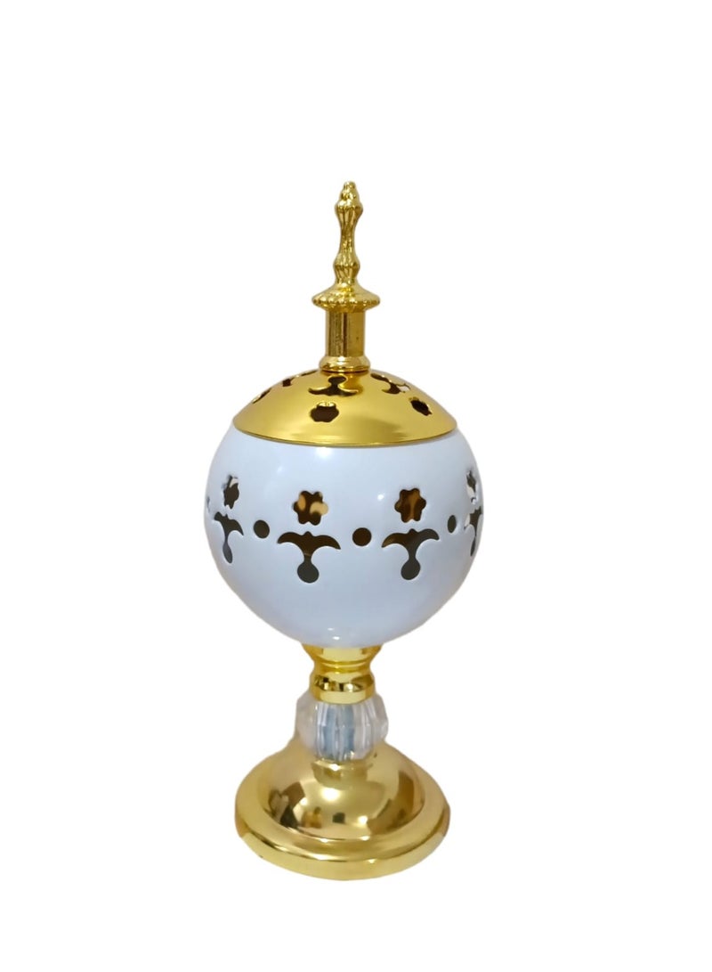 Luxury Metal Incense Burner Suitable for Incense Sticks and Resin Incense, Height 17.5cm - Image 1