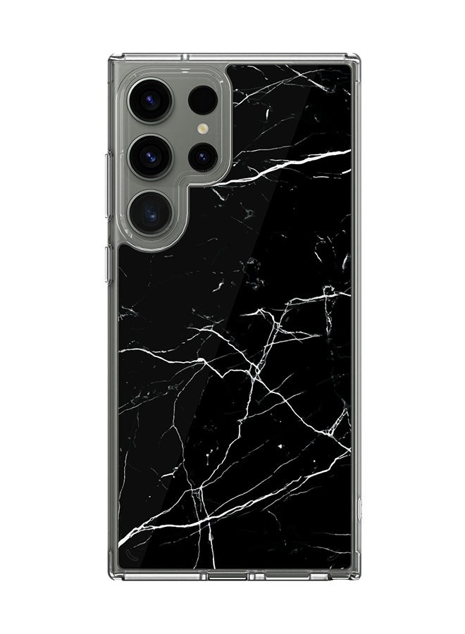 Stylizedd Classic Clear Case for Samsung Galaxy S23 Ultra , Hybrid Soft  Thin Transparent Cover [ Designed for Samsung Galaxy S23 Ultra ] - Marble Print Black - Image 1