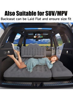 ABJ Car Travel Air Mattress Bed, Inflatable SUV Truck Air Mattress Back Seat Camping Bed Thickened Car Sleeping Pad for Travel, Car Bed SUV Mattress with Car Air Pump 2 Pillows  - Image 2