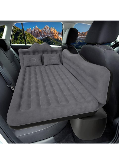 Car Travel Air Mattress Bed, Inflatable SUV Truck Air Mattress Back Seat Camping Bed Thickened Car Sleeping Pad for Travel, Car Bed SUV Mattress with Car Air Pump 2 Pillows
