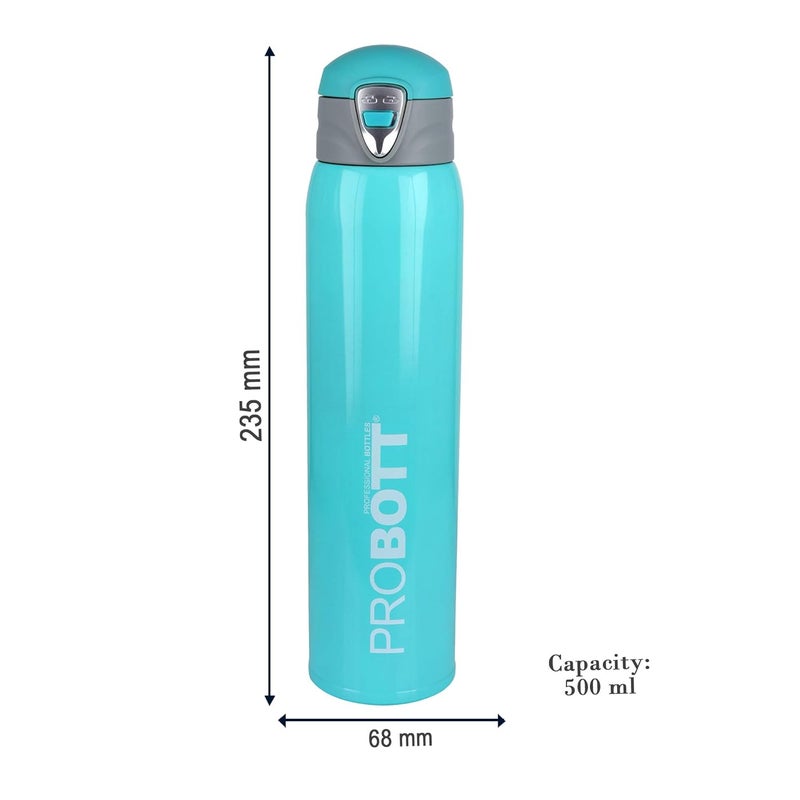 PROBOTT Thermosteel Vacuum Flask Hot & Cold Sports Bottle Each 500ml -Blue (Pack of 2) - Image 3