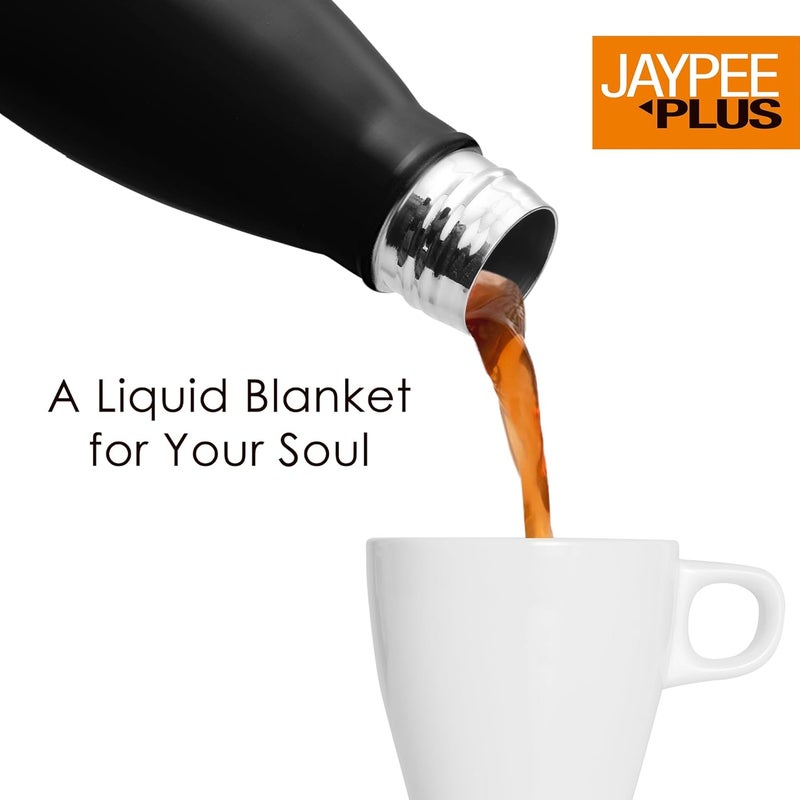 Jaypee Plus Alpha Vaccum Insulated Thermosteel 24 Hours Hot and Cold Water Bottle for School, Office, Home, Gym Double Walled Leakproof, Rust Free Steel Bottle 750 ml Flask, Black - Image 3