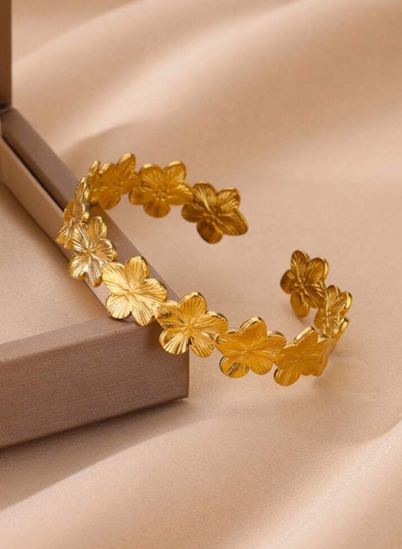 Elegant  High Quality Stainless Steel Gold Plated Bracelet Bangle For Women - Image 2