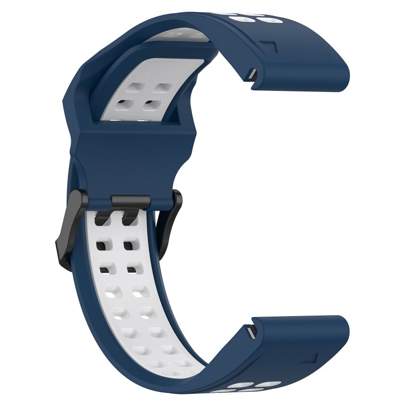S-TOP For Garmin Fenix 5S Two Color Reverse Buckle 20mm Silicone Watch Band(Blue+White) - Image 2