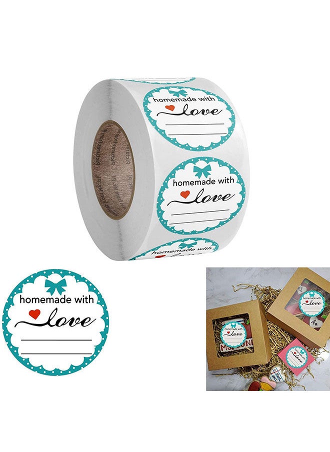 Wownect Homemade with Love Round [1inch][500 Stickers] Labels For Envelope Seals Packing Seals cards Gift Boxes Shopping Bags Bouquets Cardboard Decoration  - Image 1