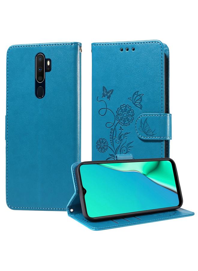 S-TOP Case For OPPO A9 2020 / A11x / A5 2020 / A11 Embossed Butterfly Flowers Leather Phone Case - Image 1
