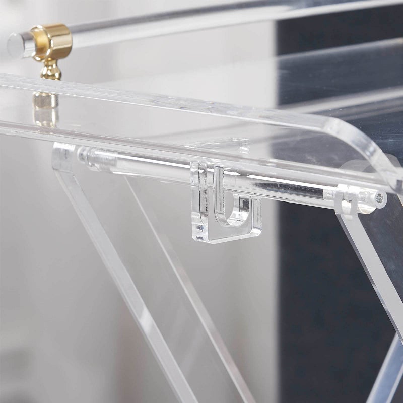LIKENOW Furniture Acrylic Folding Tray Tables for Living Room,Bedroom,Lobby,Clear Small Side Tables with Handle for Coffee,Drink,Food,Snack,Modern Foldable Lucite End Table with X Leg for Decor - Image 4