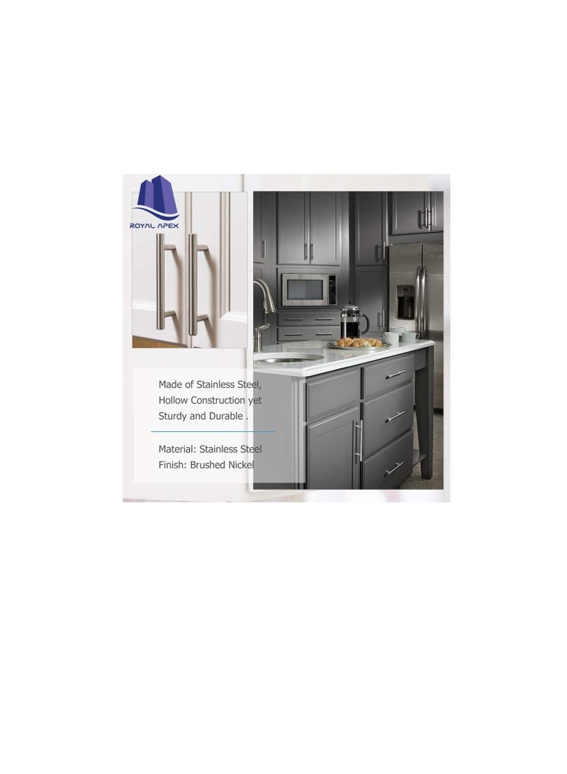 Stainless Steel Kitchen Cabinet Drawer T-Bar Cabinet & Furniture Pull Cabinet Door Handles and Pulls Cabinet Knobs Brushed Nickel. (10 x Hole Size 6.3 CM, Pck of 2)  - Image 3