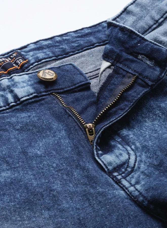 The Indian Garage Co Blue The Indian Garage Co Men Mid Rise Slim Fit Stretchable Jeans for Men | Best Price UAE