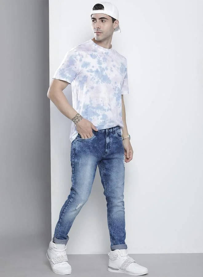 The Indian Garage Co Blue The Indian Garage Co Men Mid Rise Slim Fit Stretchable Jeans for Men | Best Price UAE