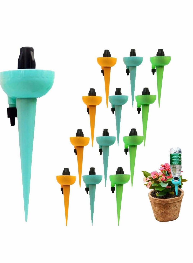 KASTWAVE Plant Self Watering Spikes, 12 Pcs Plant Automatic Irrigation Watering Drip Systerm with Slow Release Control Valve Switch for Home and Vacation Plant Watering - Image 1
