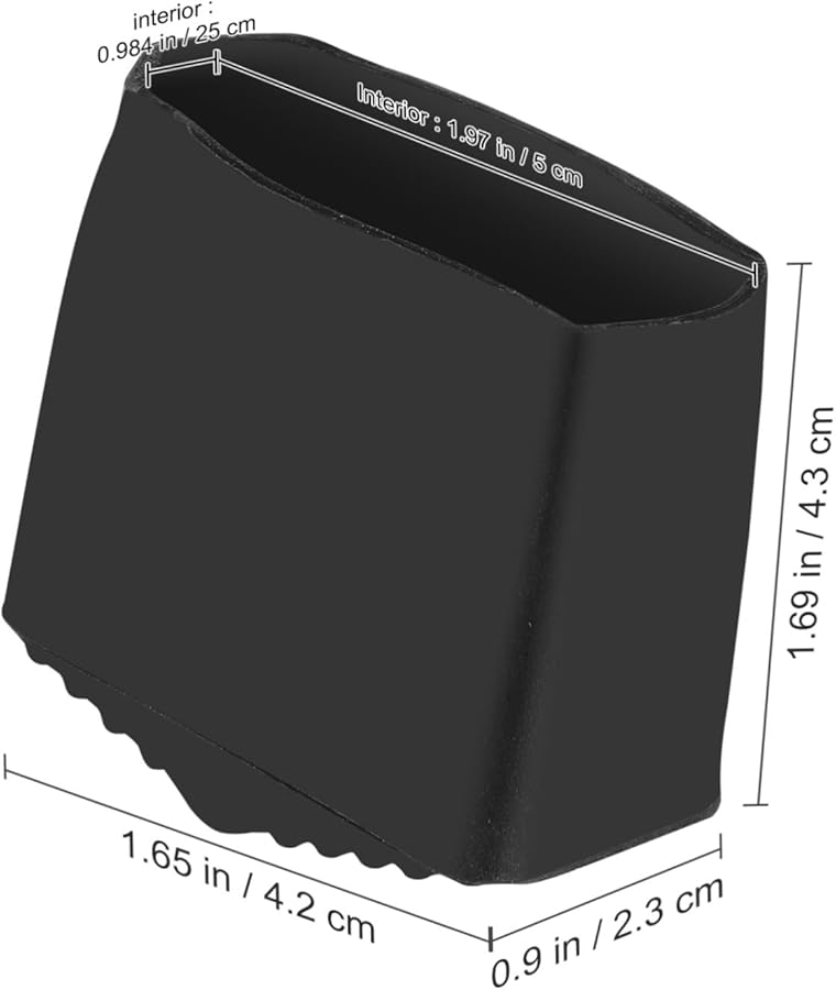 2Pcs Black Rubber Non Slip Ladder Feet Covers For Folding Ladders Home Use - Image 3