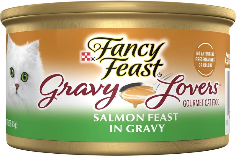 Fancy Feast Gravy Lovers Salmon Feast in Gravy - 24 Cans of Gourmet Cat Food - Image 1