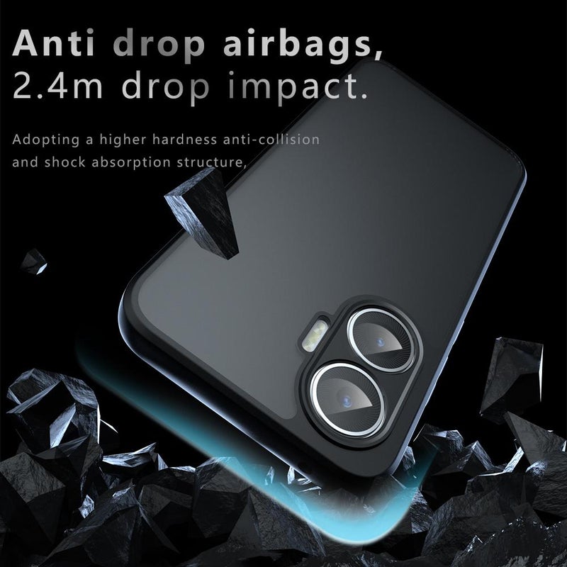 HuHa Case Cover For Redmi Turbo 4 Pro / Xiaomi Poco F7 Armor Precise Hole PC Hybrid TPU Phone Case(Frosted Black) - Image 4