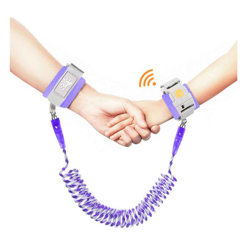 WSZCML Anti Lost Wrist Link,Toddler Harness Walking Leash with Induction Lock,Reflective Child Wrist Leashes for Baby,6.56ft Kids Leash for Supermarket Mall Airport Amusement Park Zoo Travel（Purple） - Image 1