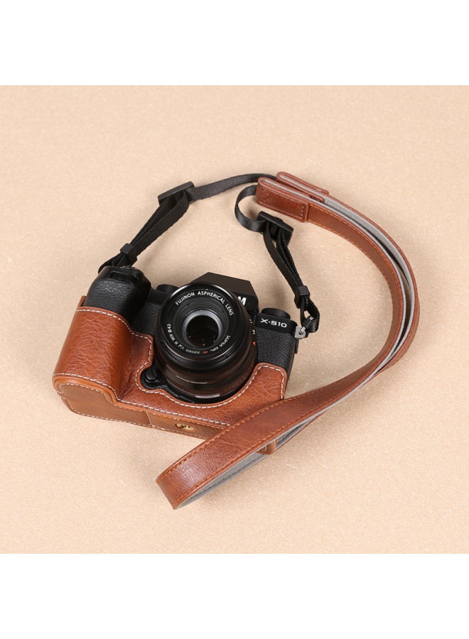 Fuji Second Generation Protective Case Base Leather Case Accessories Phase Shen Heng-Color:Xs10 Brown + Shoulder Strap★ - Image 1