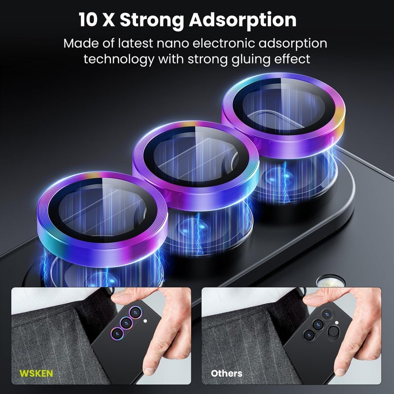 wsken for Z Fold 7 Camera Lens Protector Case Cover - Ultra HD Anti-Reflective Tempered Metal Glass Anti Scratch Rear Camera Screen Protector Film for Samsung Galaxy Z Fold 7 5G Accessories,Colorful - Image 3