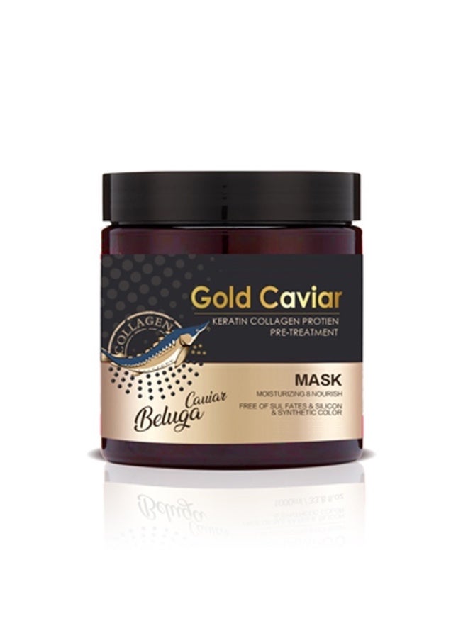 Gold Caviar Shining Nourishing Keratin Collagen Protein Pre-Treatment Hair Mask For All Hair Type 1000ml - Image 1