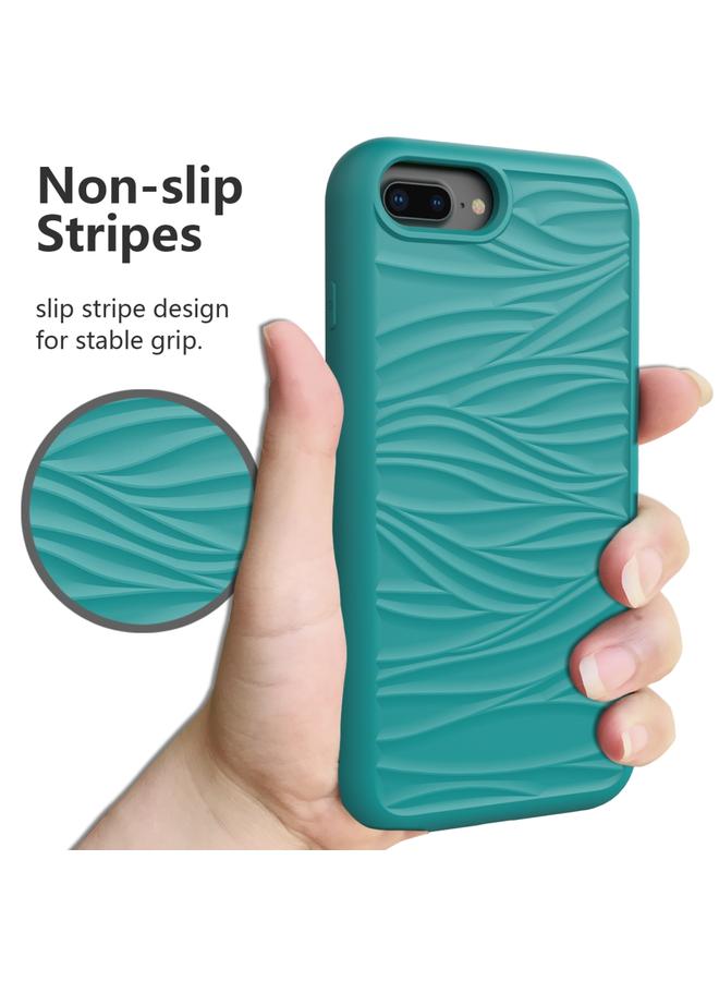 S-TOP Case For iPhone 6/7/8G Wave Pattern 3 in 1 Silicone+PC Shockproof Protective Case - Image 5