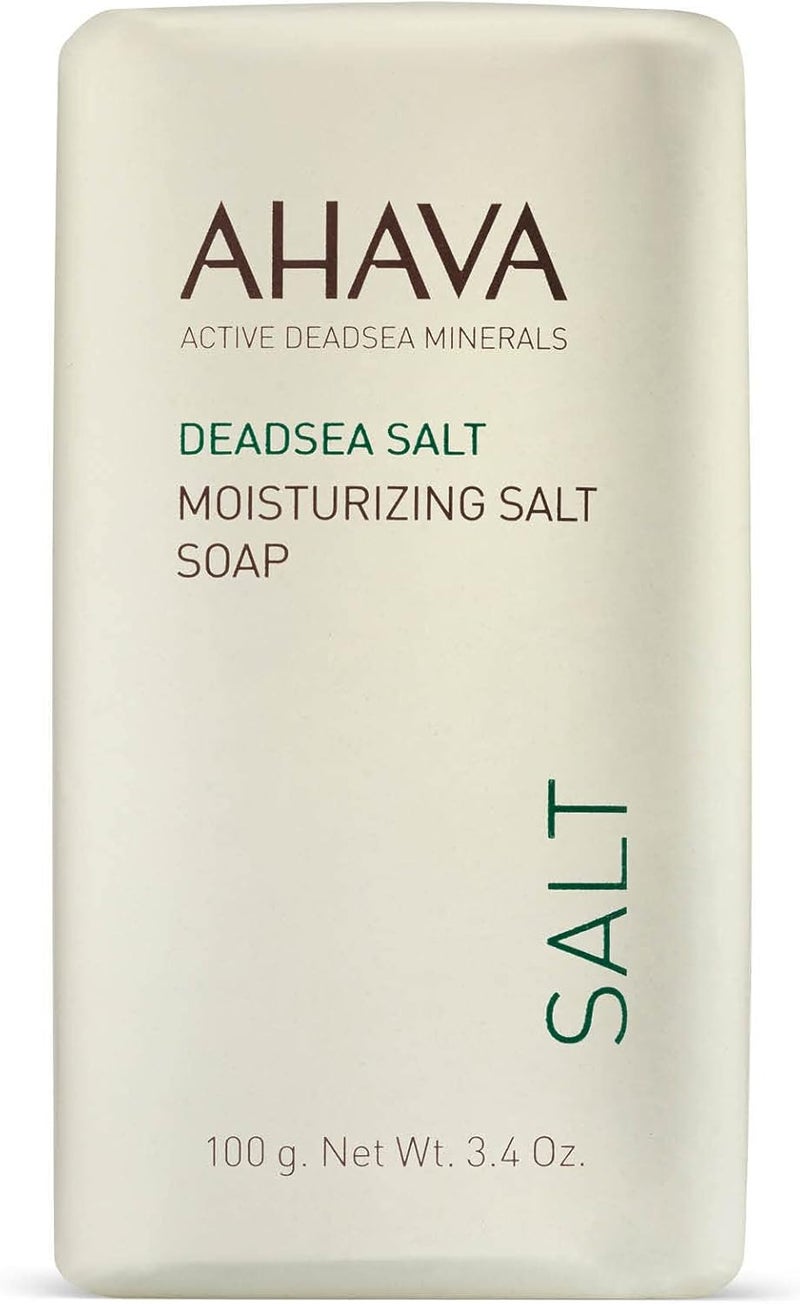 AHAVA Dead Sea Moisturizing Salt Soap - 100g Bar for Gentle Cleansing - Image 1