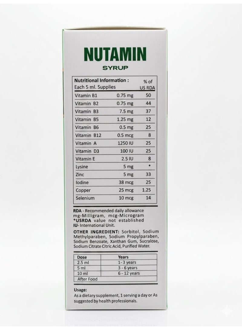 MEDWISE Nutamin Multivitamin Syrup 150 ml - Image 2