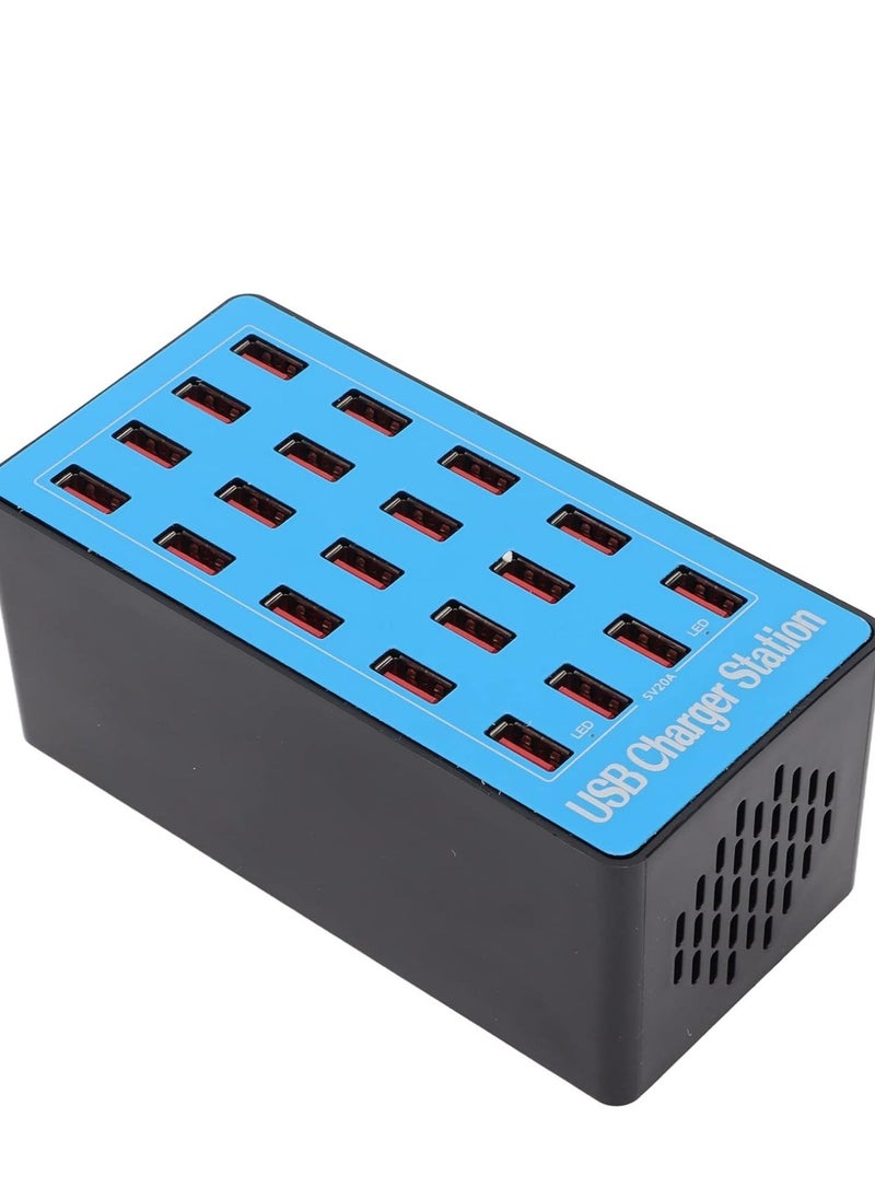 20-Port USB Charging Station, 80W, 2.4A Per Port, Charge 20 Devices Simultaneously, Non-Slip Design, Multi-Port Charger for Smartphones, Tablets & USB Devices (EU Plug) - Image 4